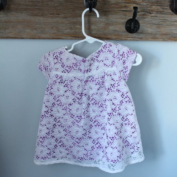 TCP Size 9-12M White Lace Purple Lining Dress - Picture 3 of 3
